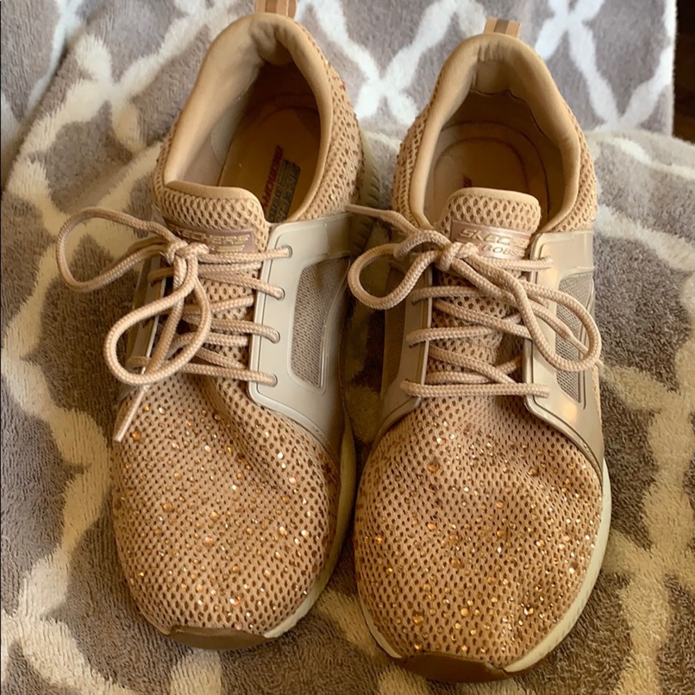 Rose gold sparkly Skechers
